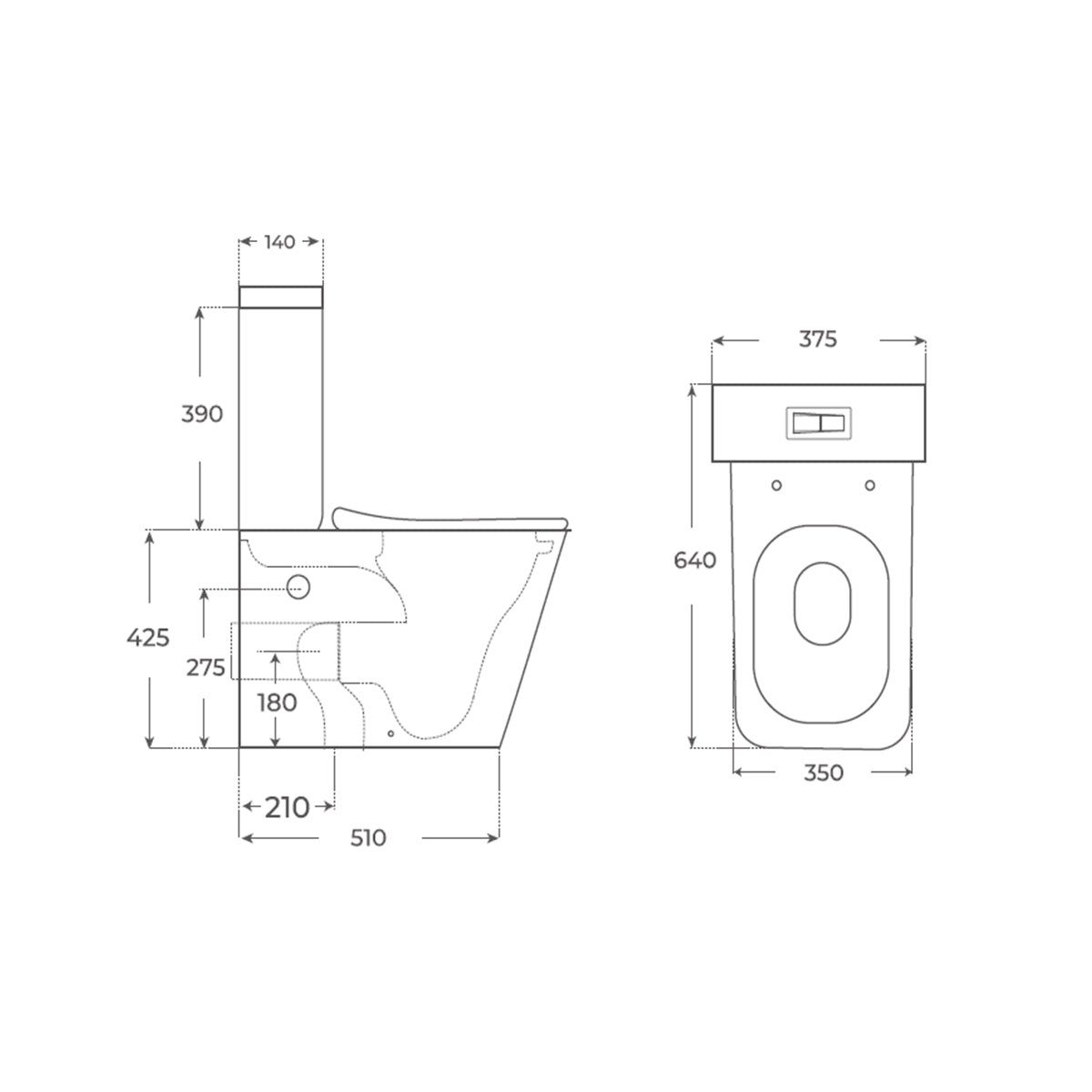 Inodoro tanque bajo blanco mate Florencia - Thebath