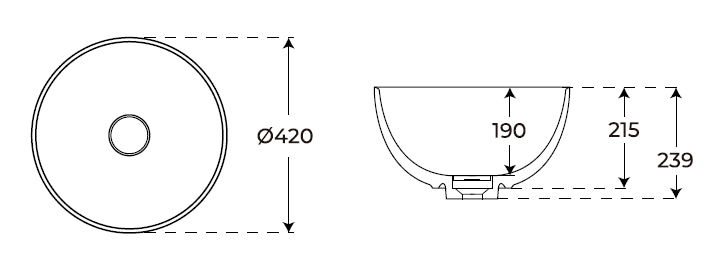 Lavatório de design preto fosco Kairi