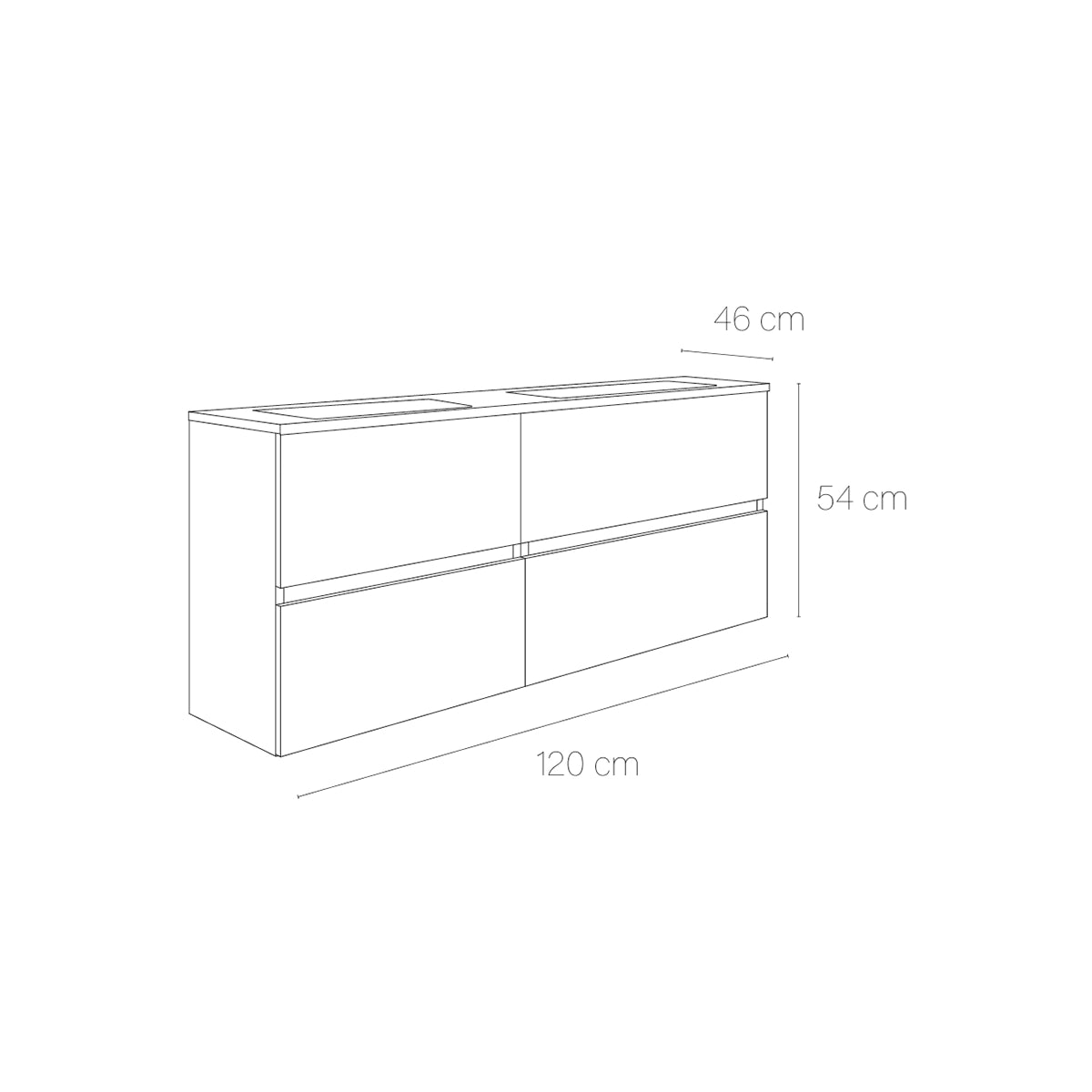 Móvel de lavatório duplo Esencial