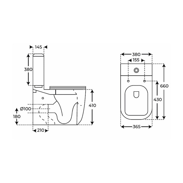 Sanita tanque baixo preto fosco Zen