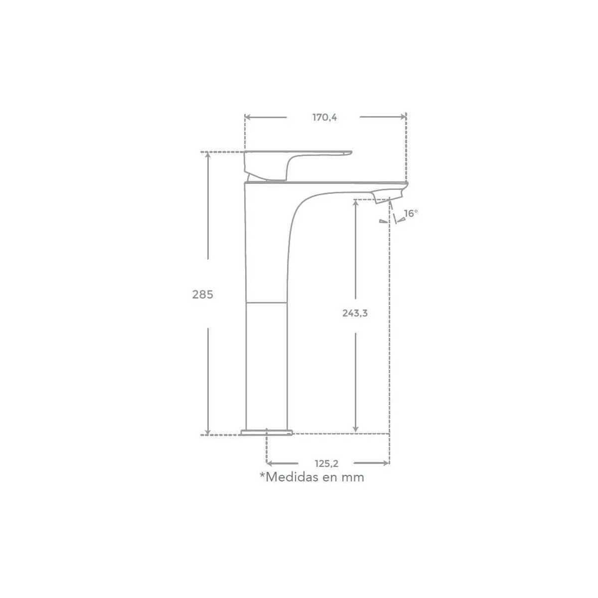 Torneira de bica alta Flat
