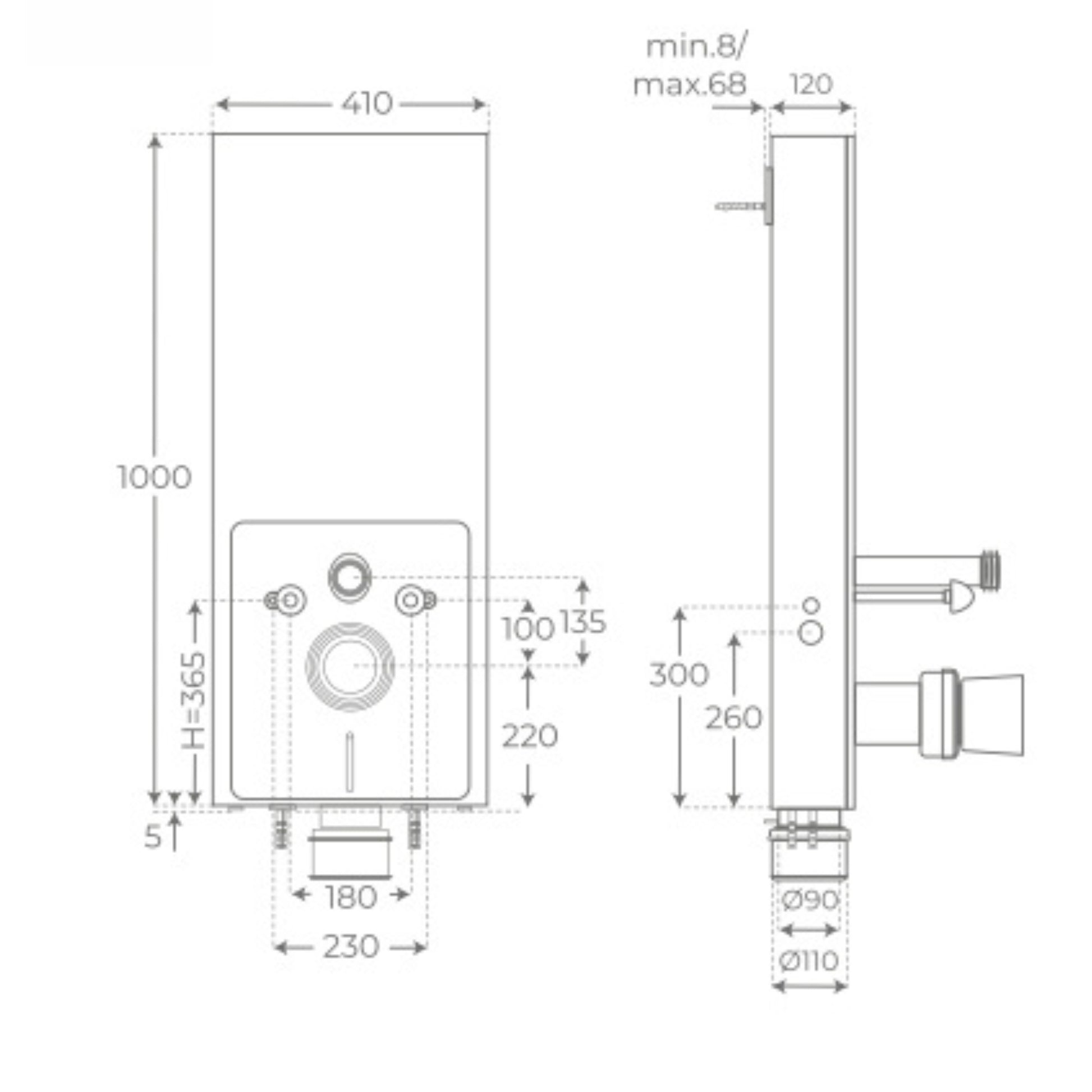 Pack inodoro Bolonia suspendido + Cisterna Empire negra mate - Thebath
