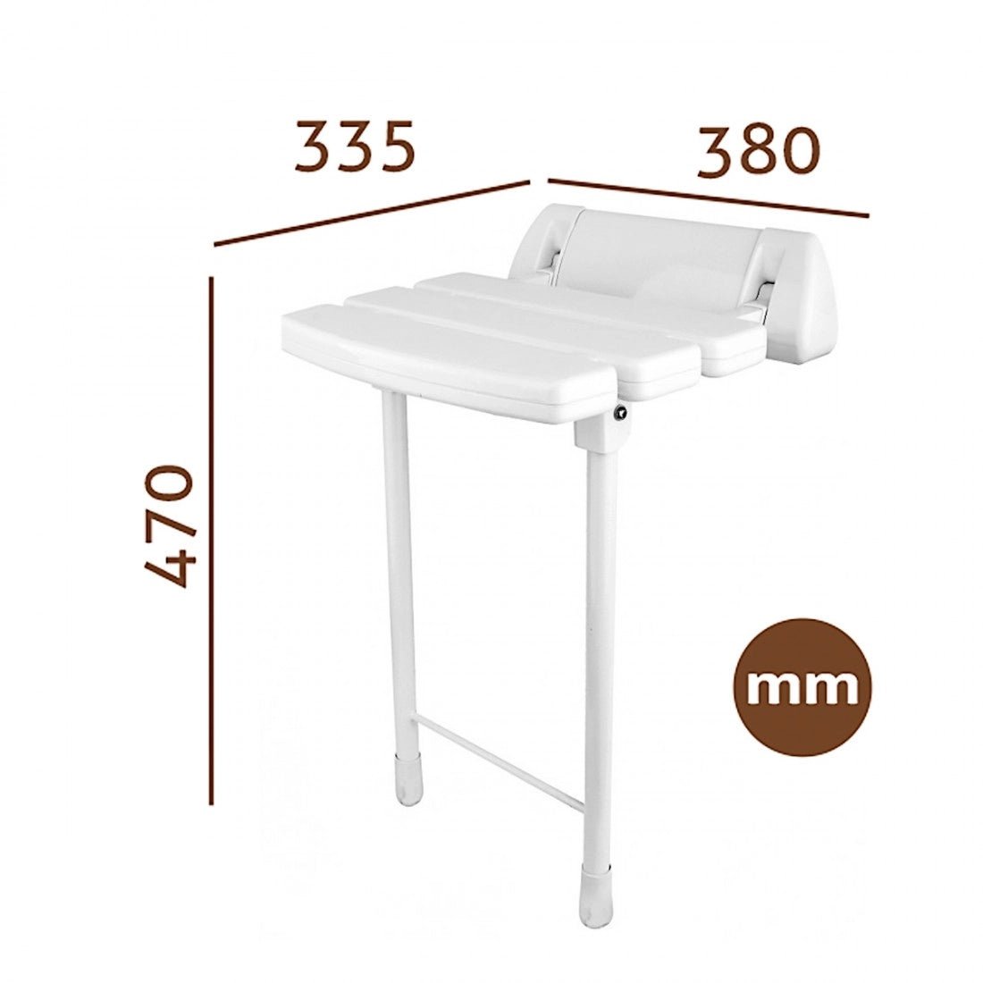 Asiento para ducha abatible con soporte