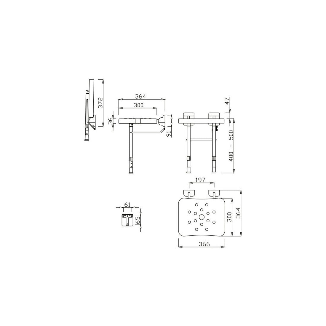 Silla ducha plegable