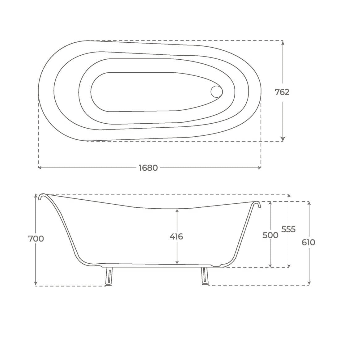 Bañera antigua con patas Bolton