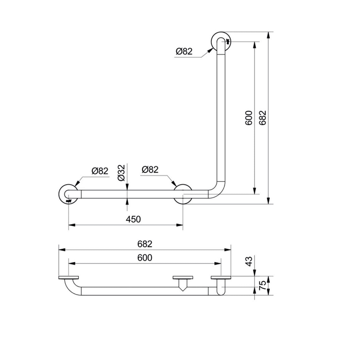Barra de minusválido fija Epoxi