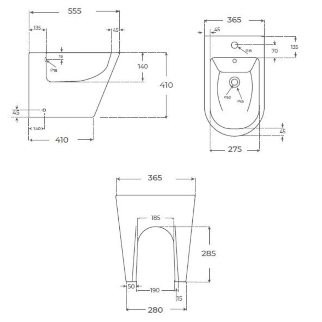 Bidé a suelo Bolonia