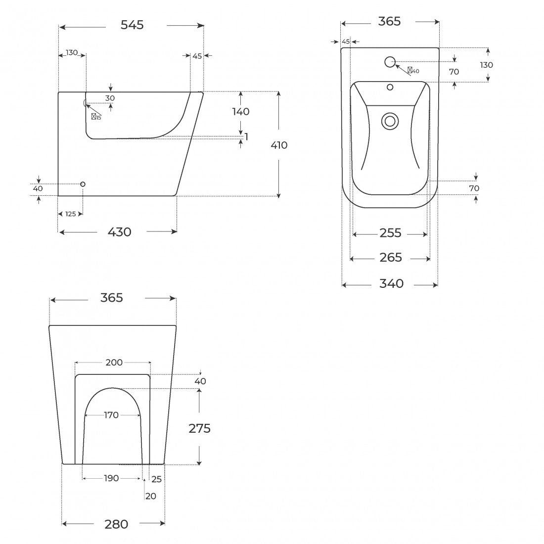 Bidé a suelo Florencia mate