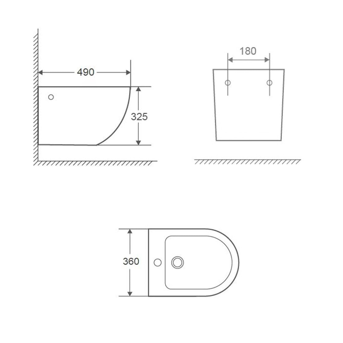 Bidé suspendido mate Zurca