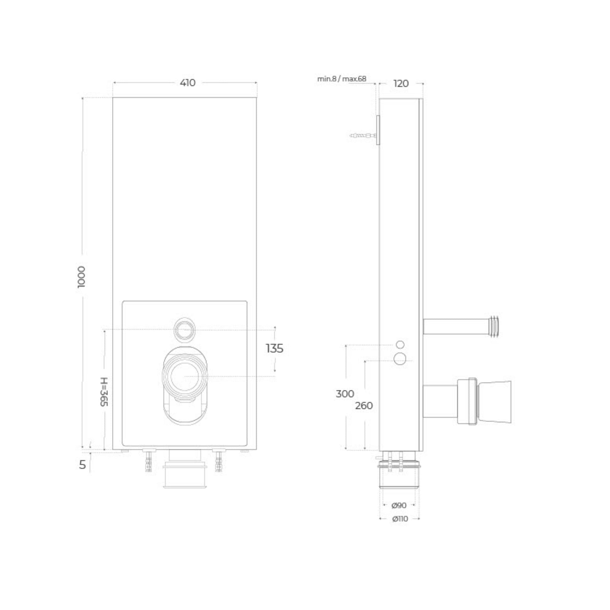 Pack inodoro suspendido Bolonia brillo + cisterna Empire blanca - Thebath