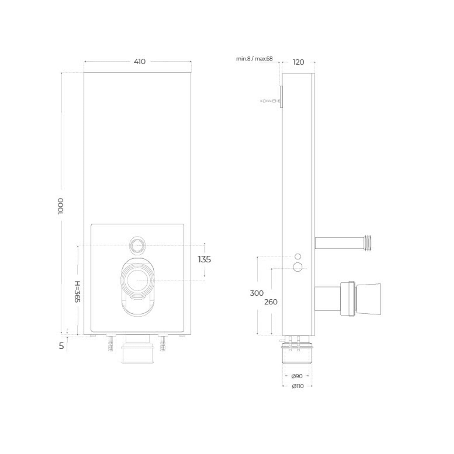 Pack inodoro suspendido Bolonia brillo + cisterna Empire blanca - Thebath