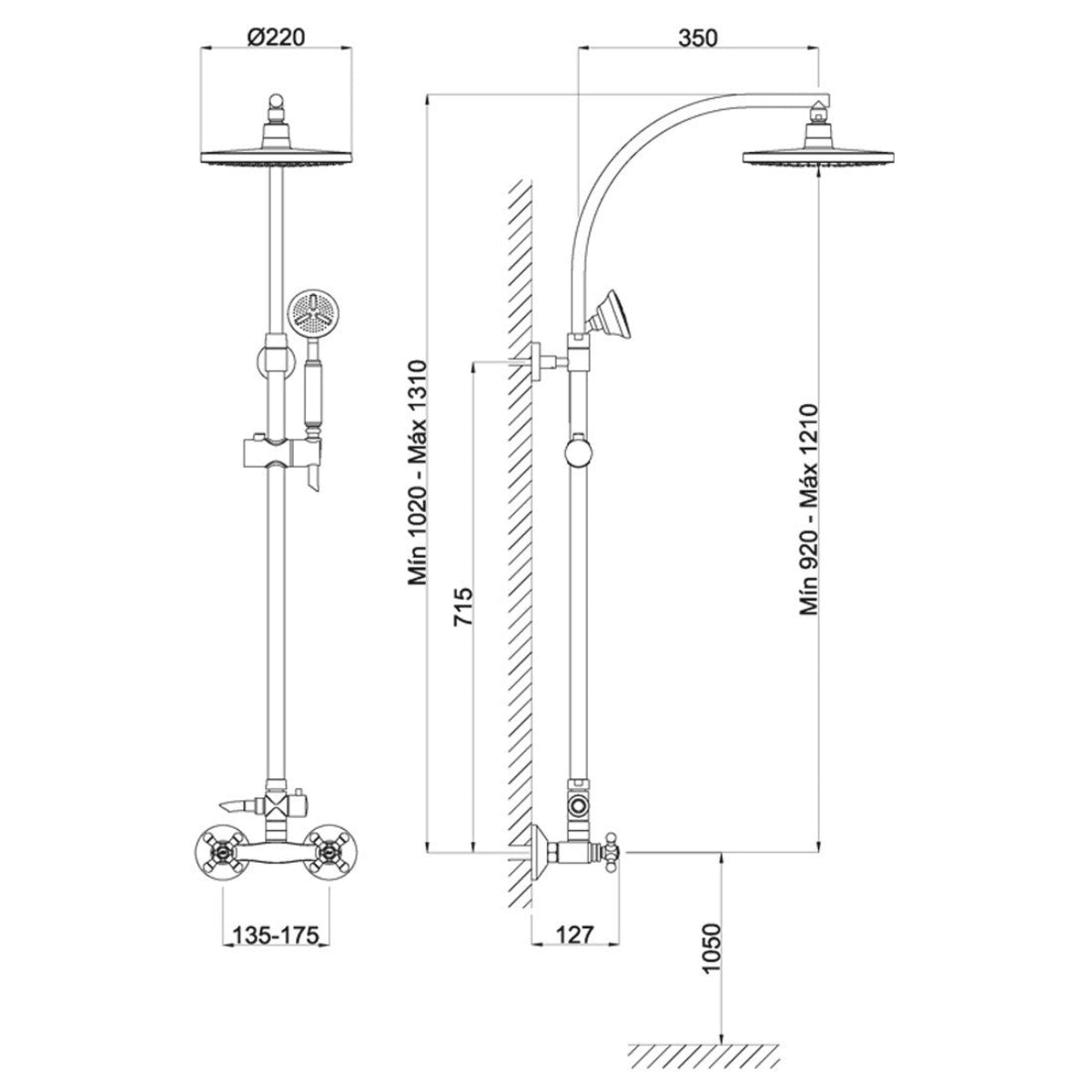 Columna de ducha bimando