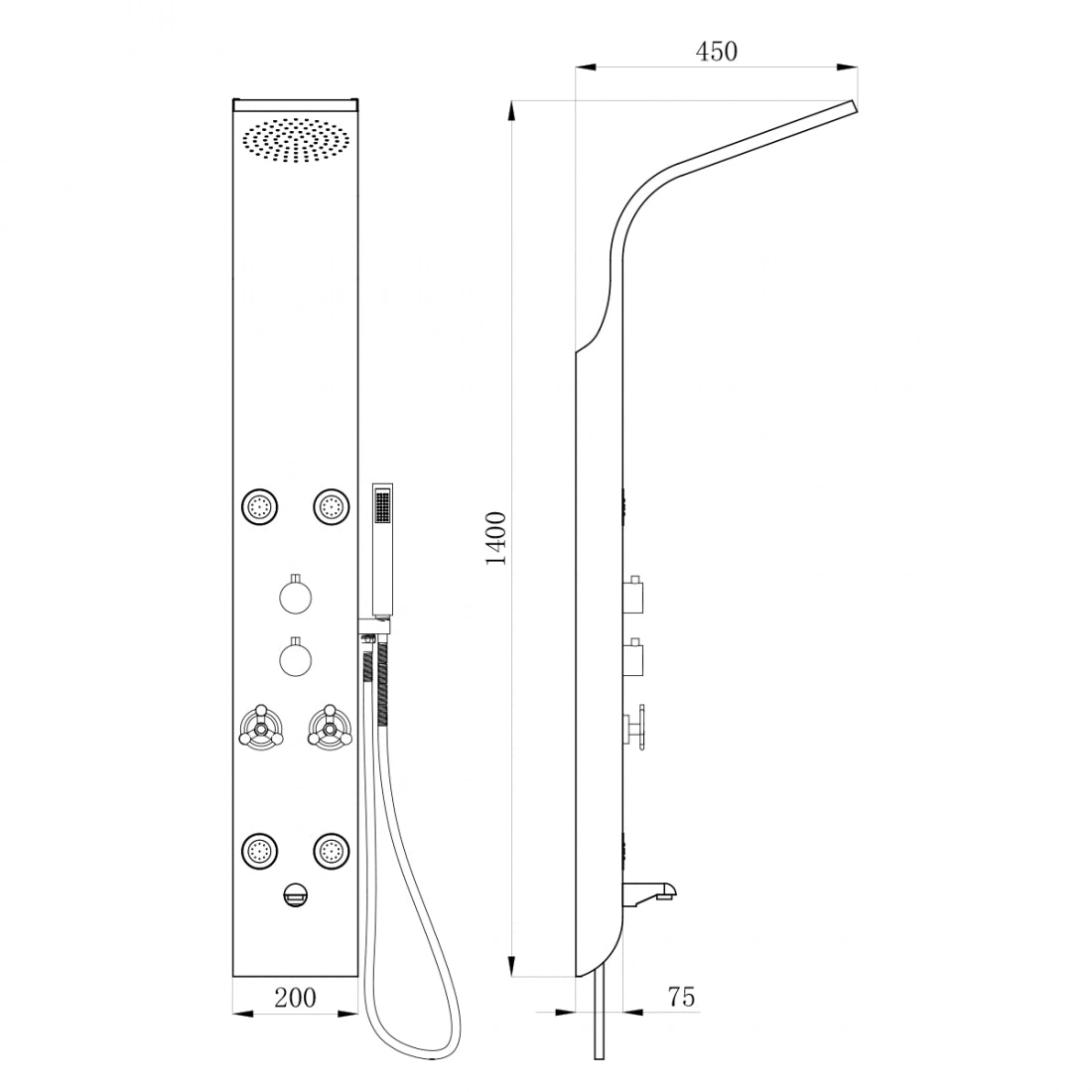 Columna de ducha con hidromasaje Boracay