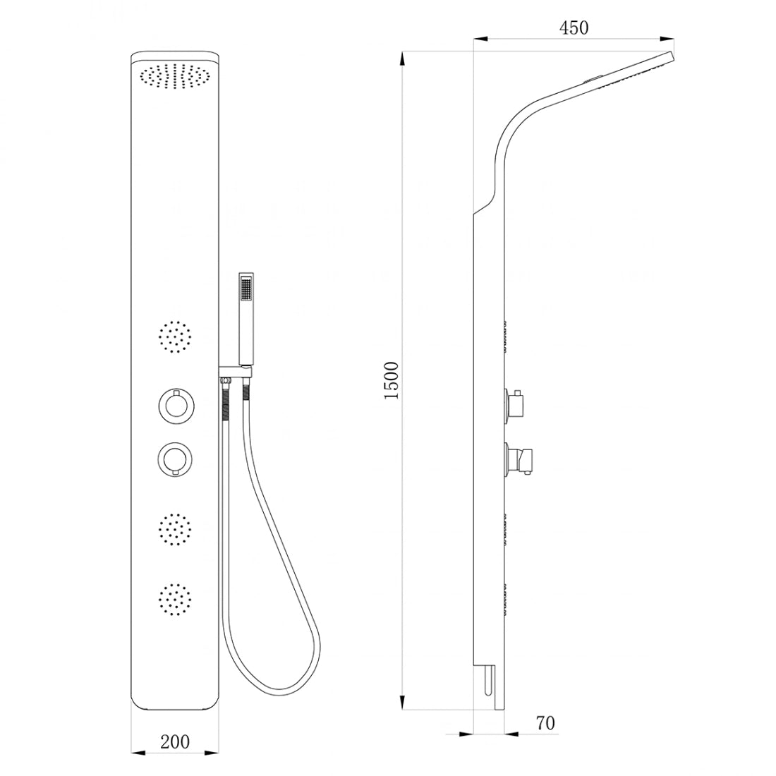 Columna de ducha con hidromasaje JAVA
