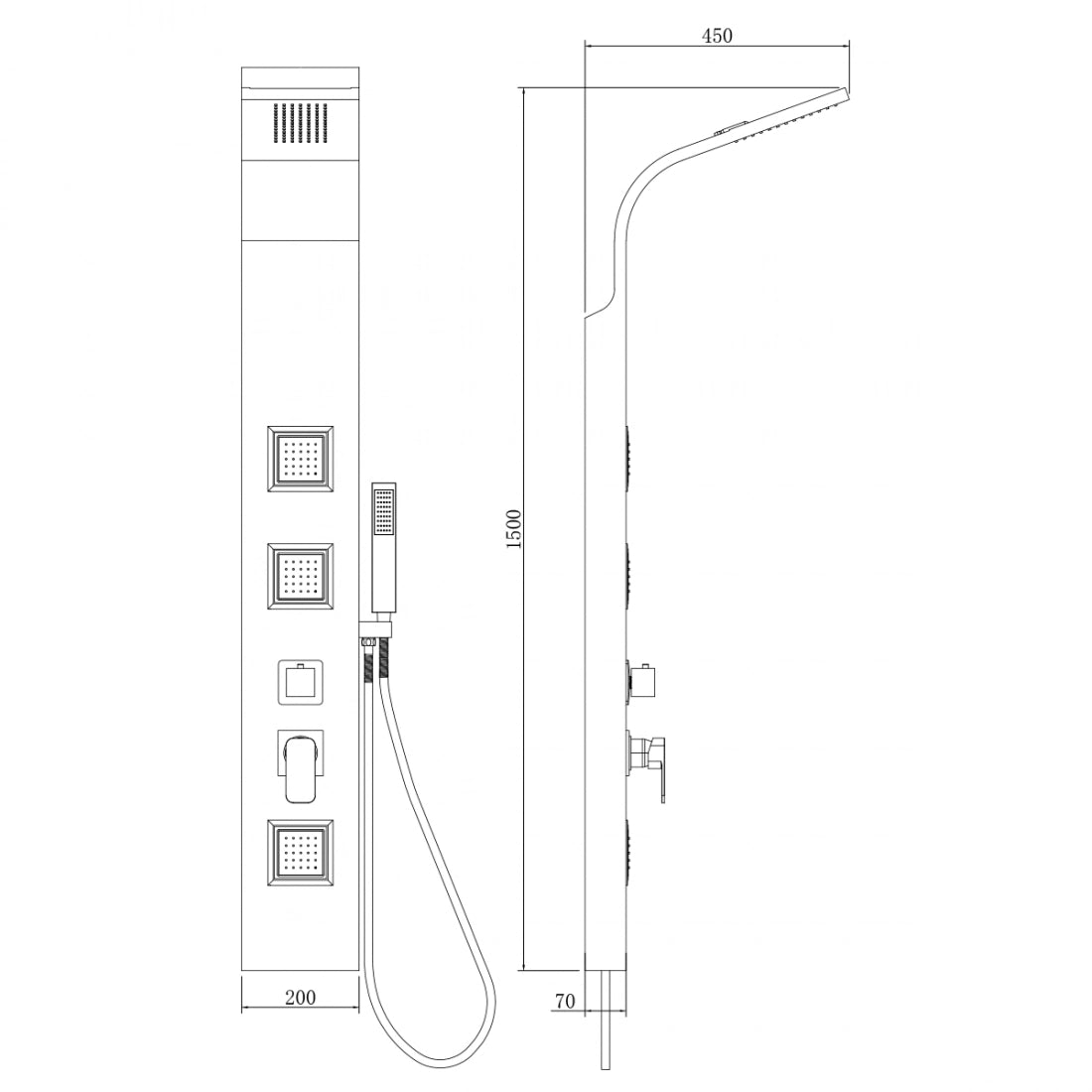 Columna de ducha con hidromasaje Laguna