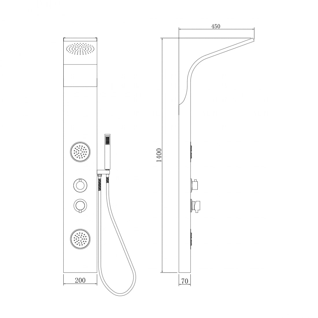 Columna de ducha con hidromasaje ZANTE