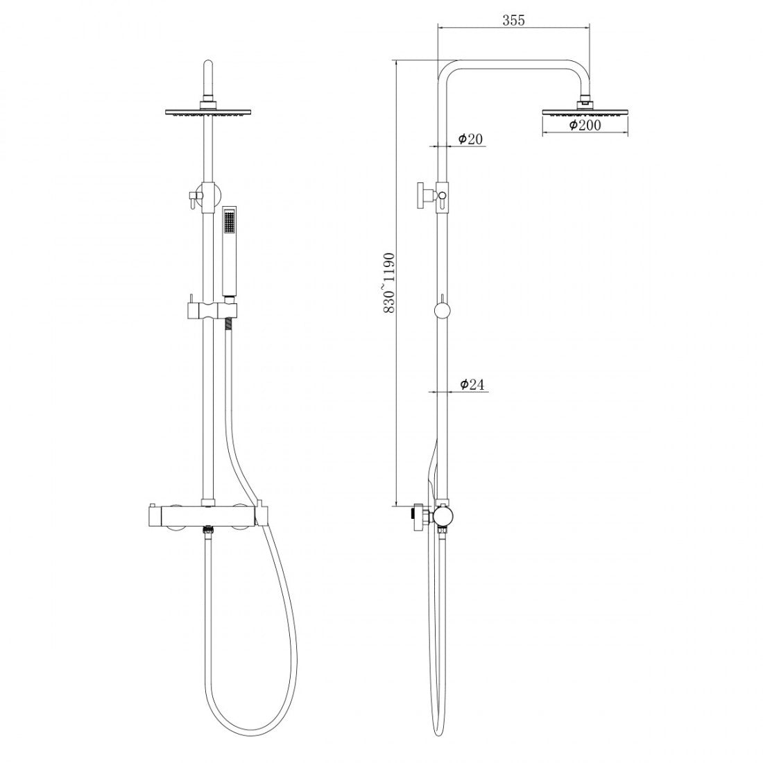 Columna de ducha monomando Grace