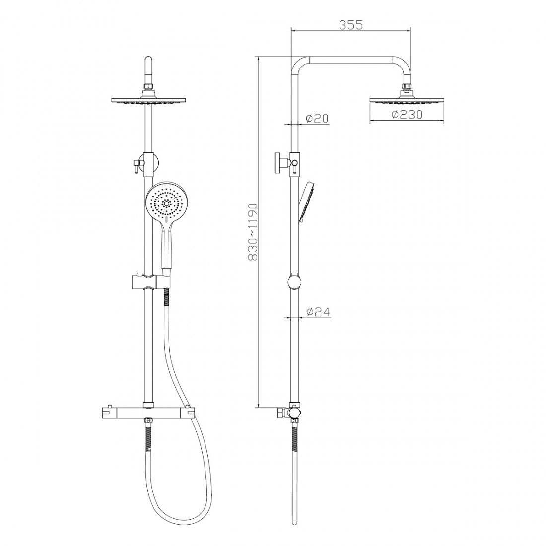 Columna de ducha termostática Erin