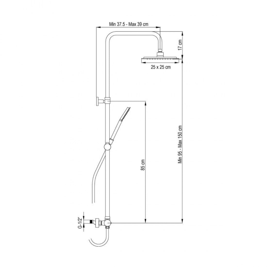 Columna de ducha termostática Nite