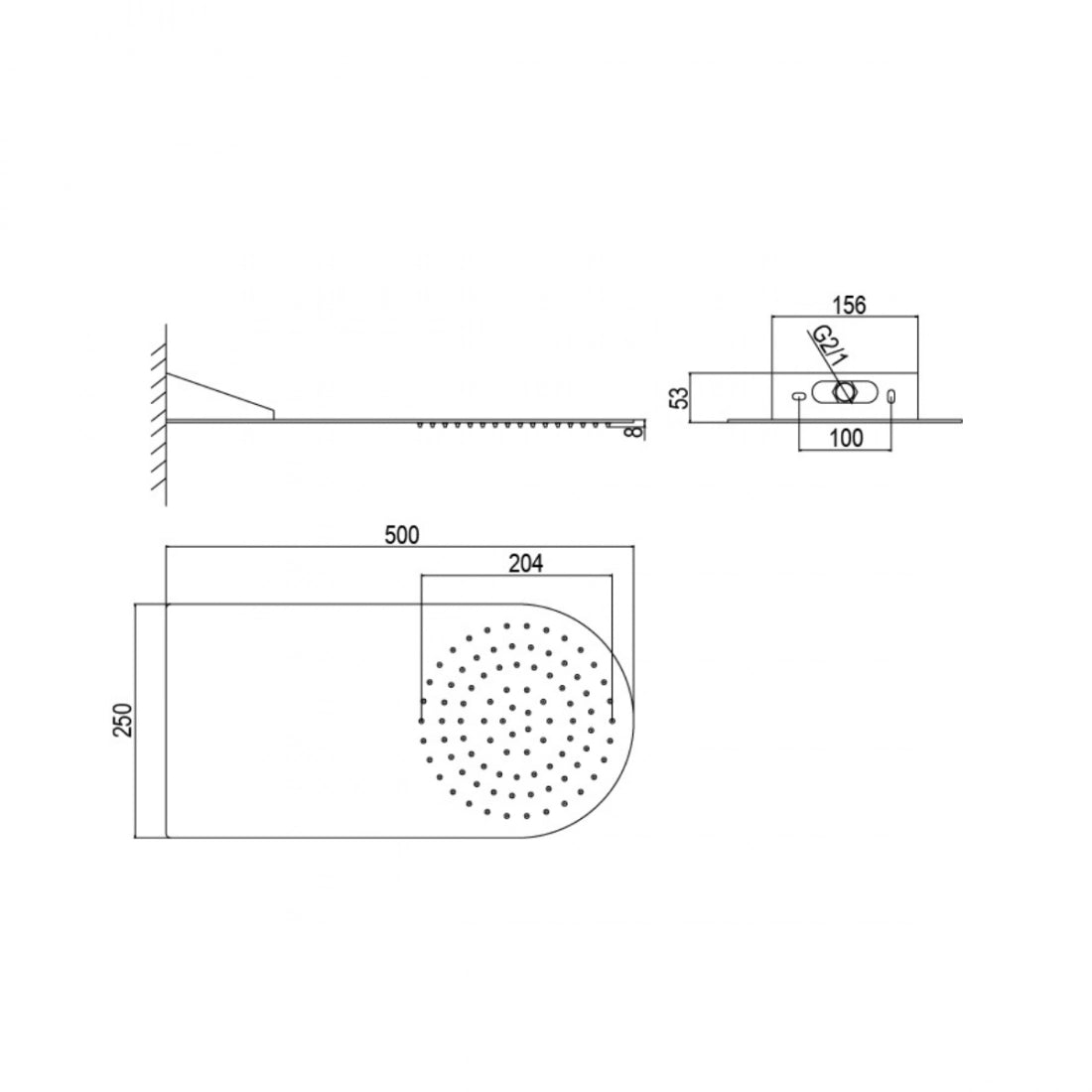 Columna ducha empotrada Tube