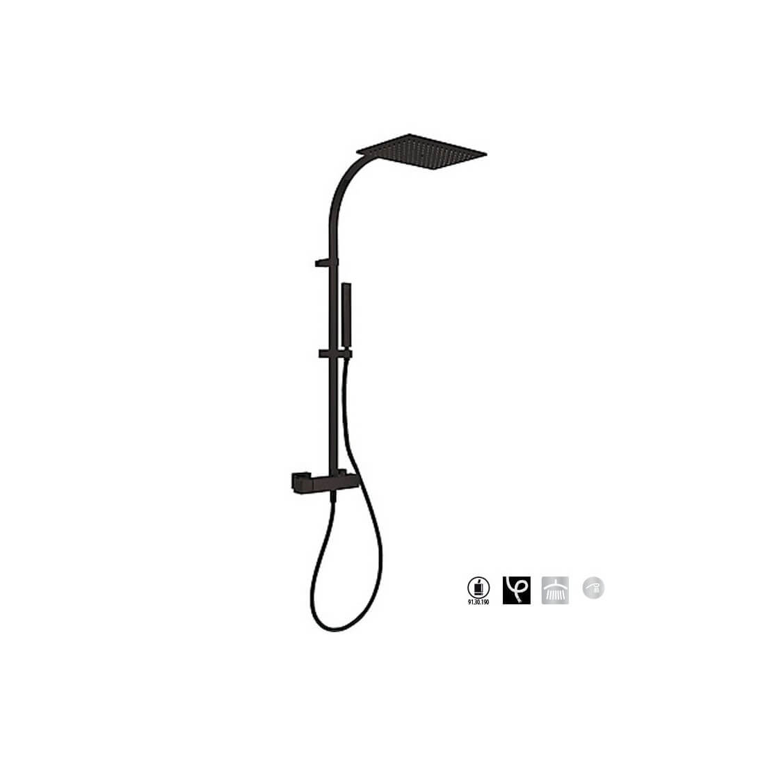 Columna ducha negra Slim Exclusive