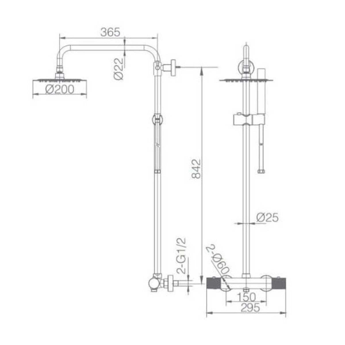 Columna ducha termostática Line