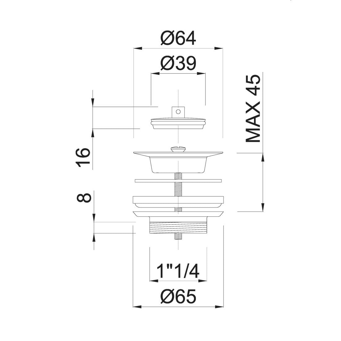 Conjunto desagüe lavabo Epoxi