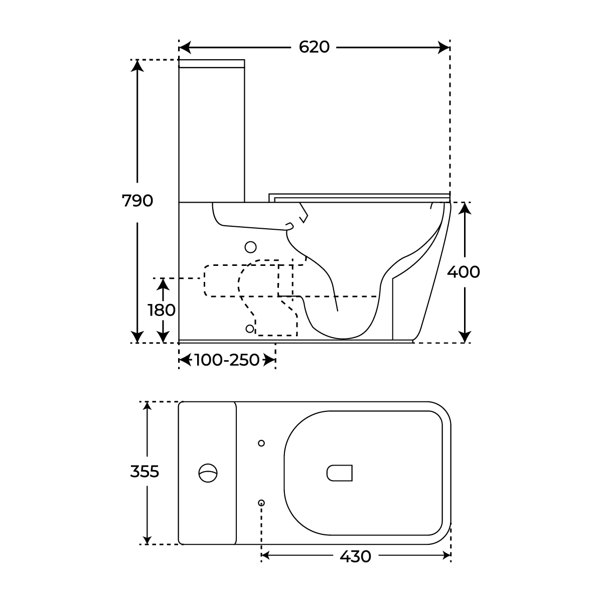 Inodoro tanque bajo Milo - Thebath
