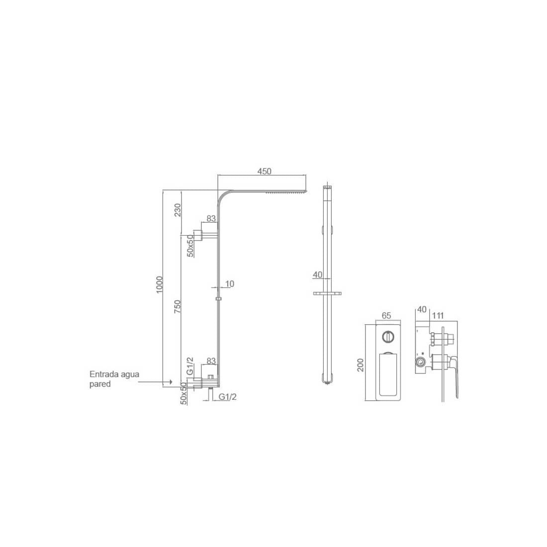 Ducha empotrada Bahamas