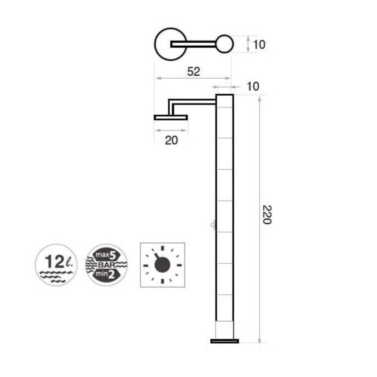 Ducha para piscina Bio Bambú