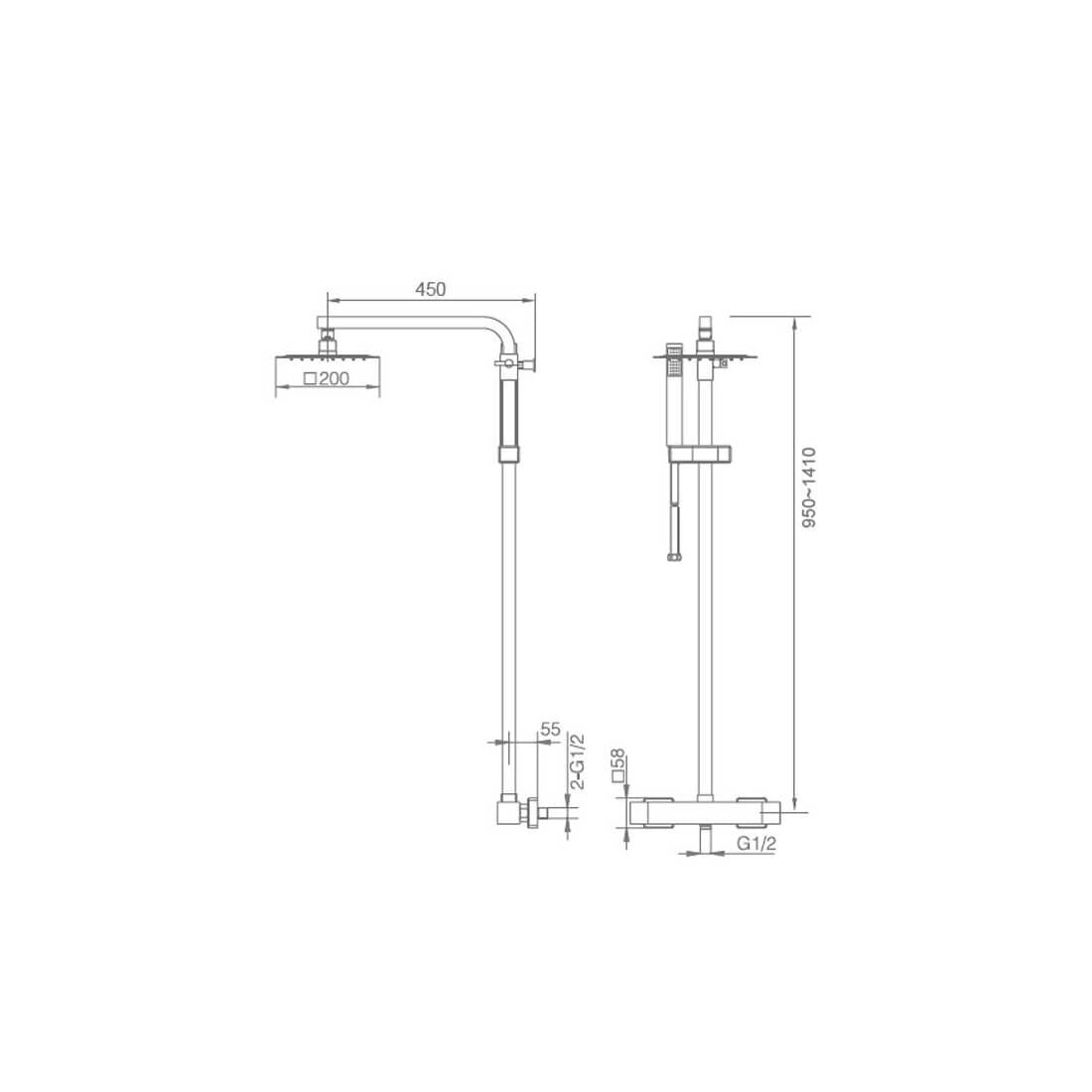 Columna Termostática Cuadrada Vigo