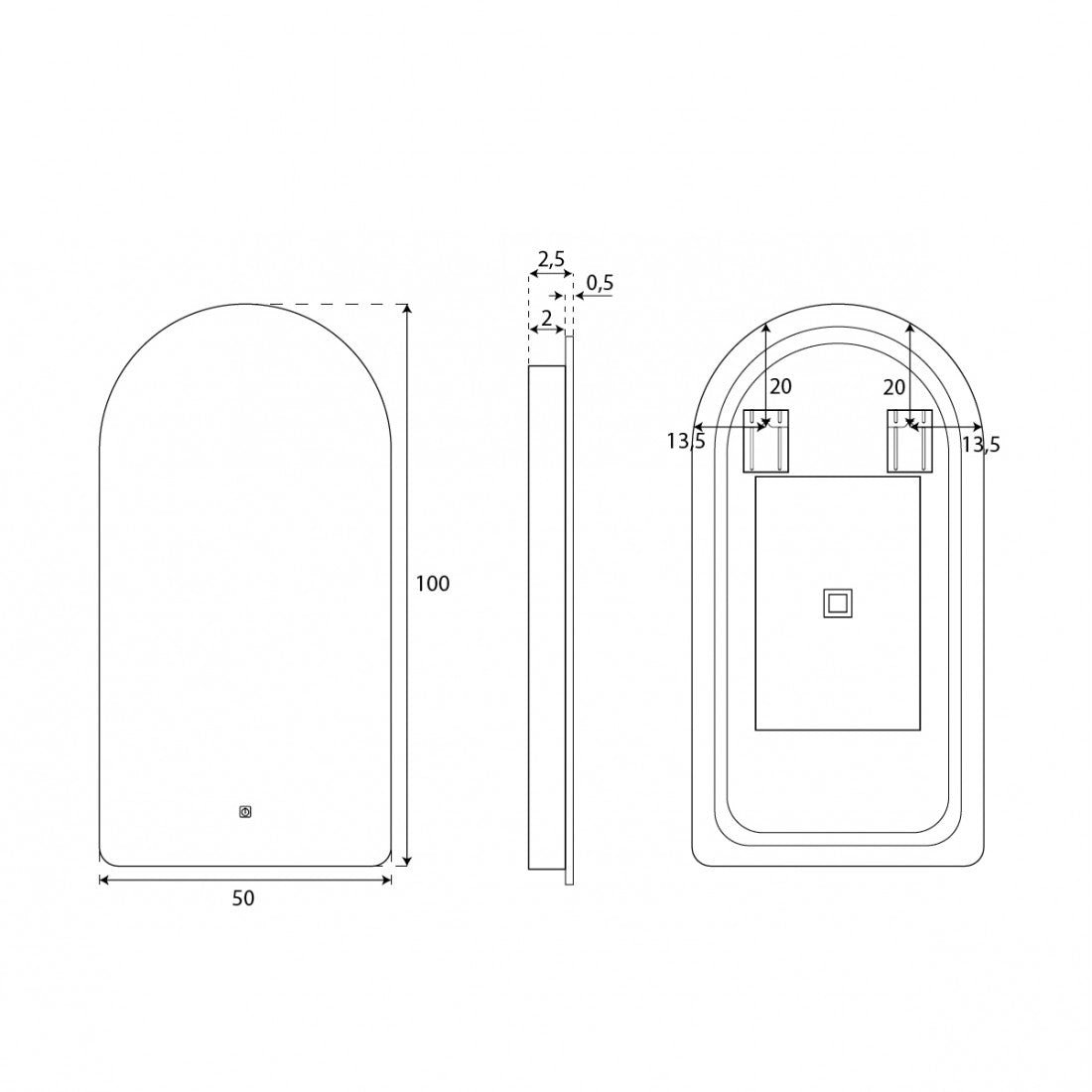 Espejo de baño con luz led Apolo