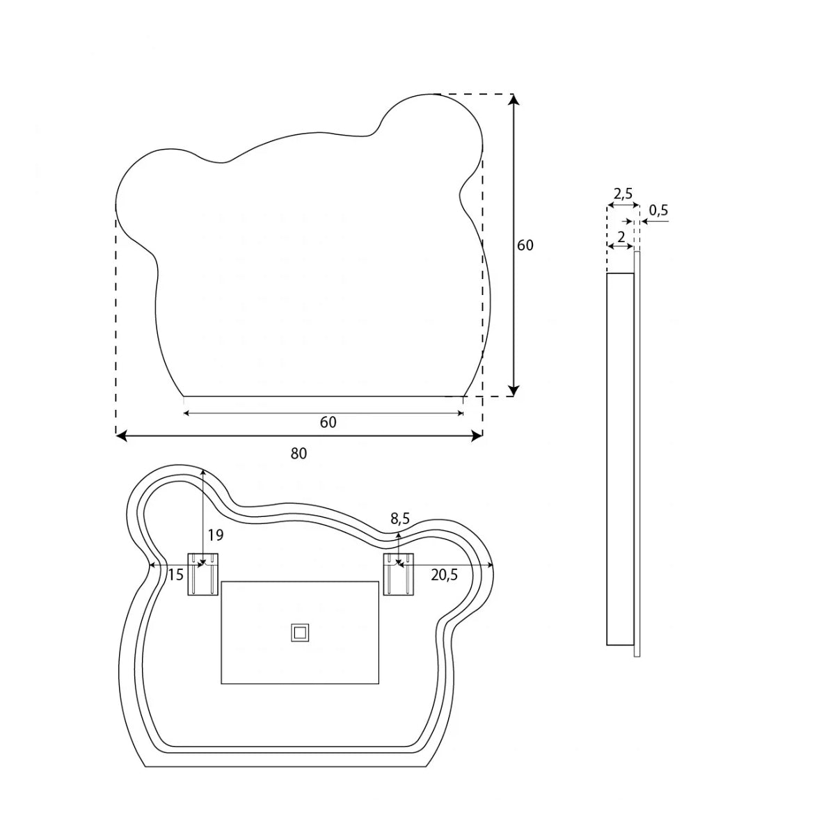 Espejo infantil con luz led Pegaso - Thebath