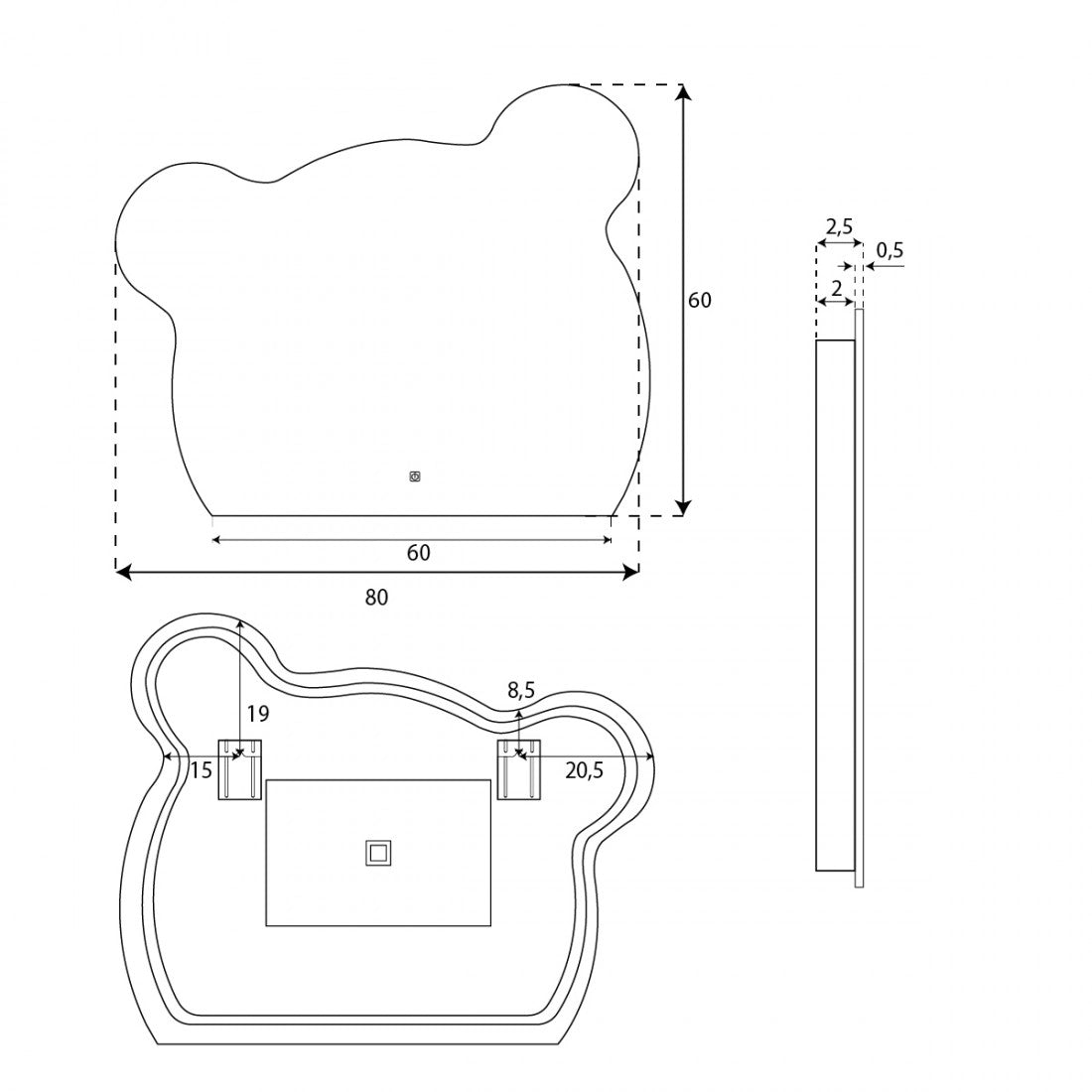 Espejo infantil con luz led Pegaso
