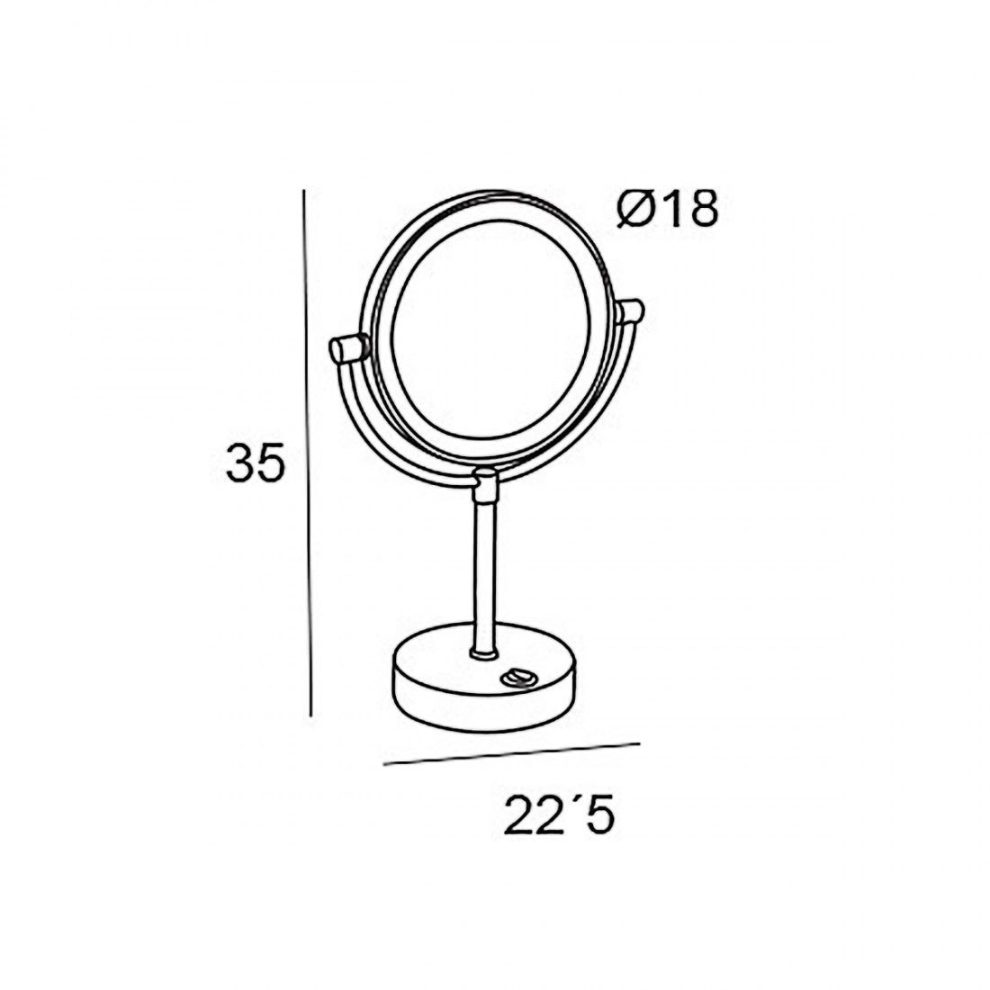 Espejo sobremesa 5x con led negro