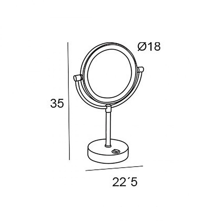Espelho de mesa 5x com LED preto