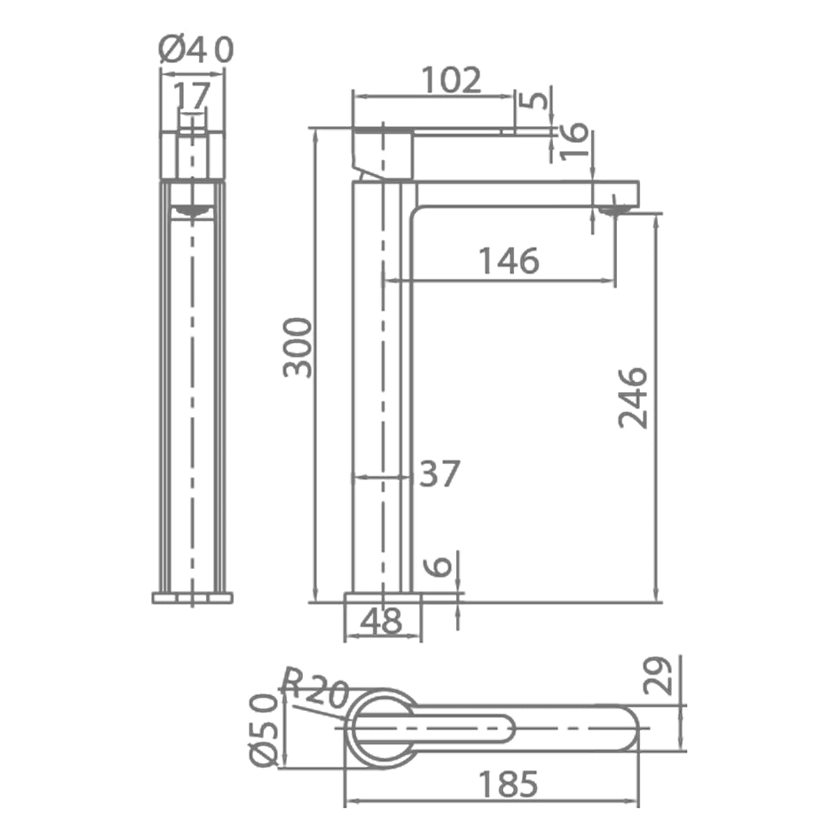 Grifo caño alto Roma - Thebath