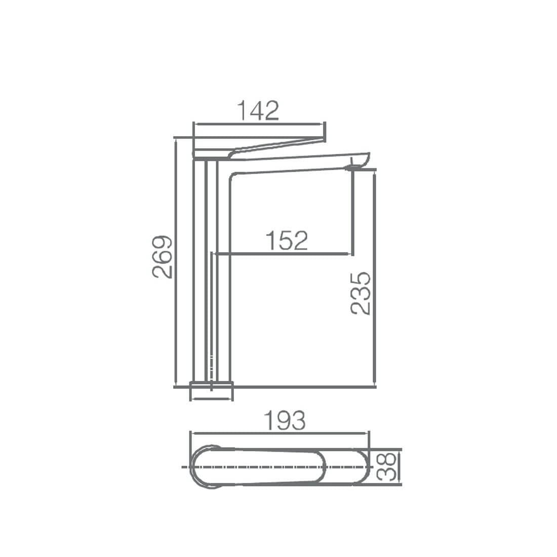 Grifo de caño alto negro Dinamarca