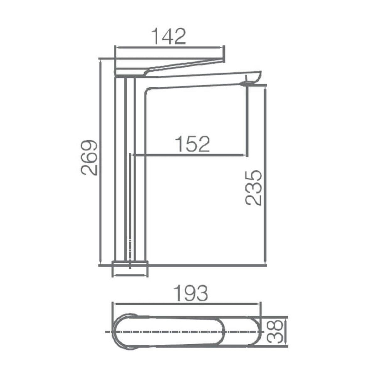Grifo de caño alto negro Dinamarca