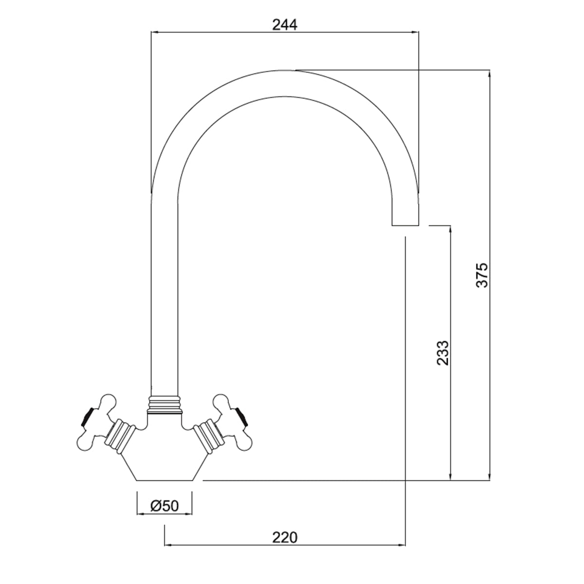 Grifo de cocina vintage satinado - Thebath