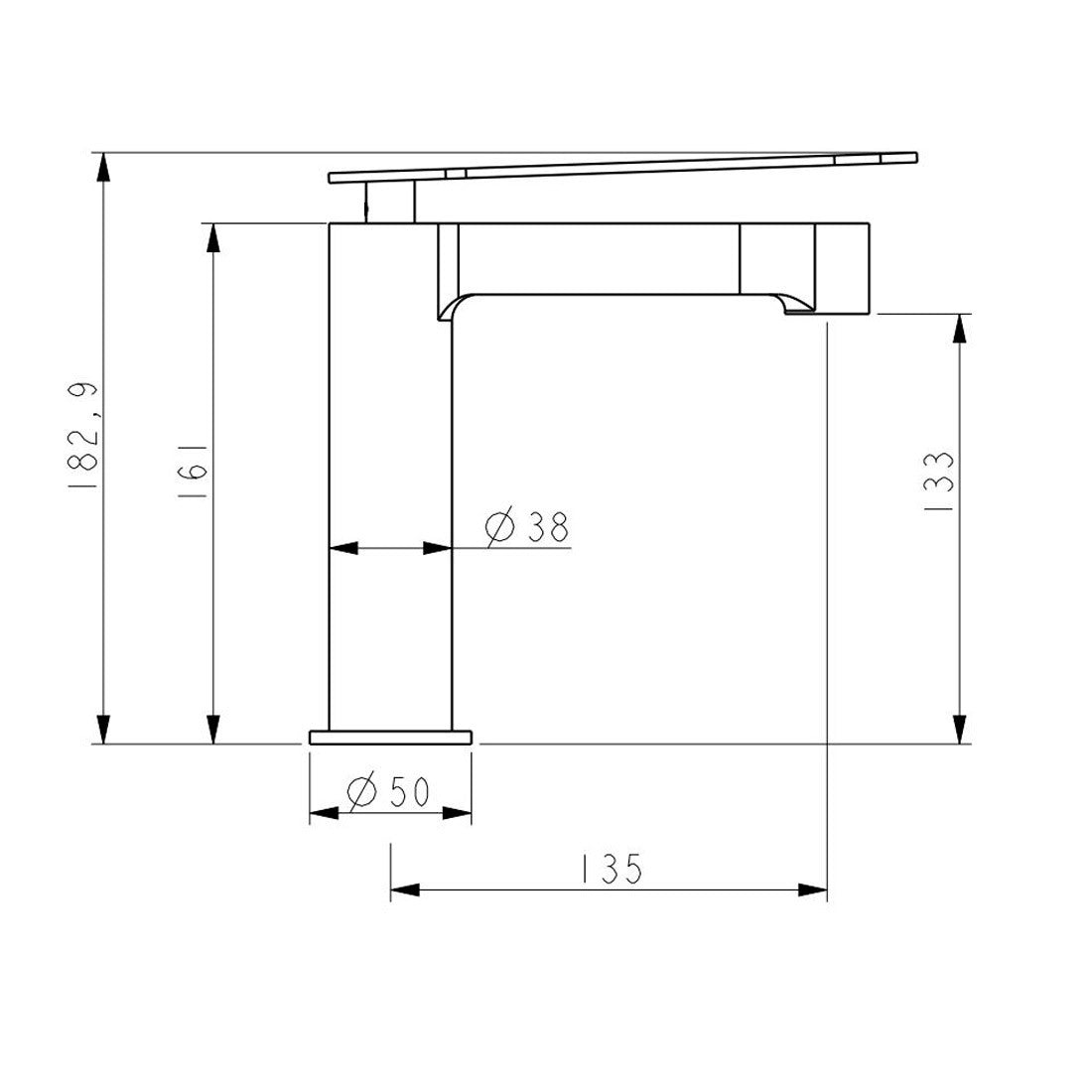 Grifo de lavabo brillante Galant
