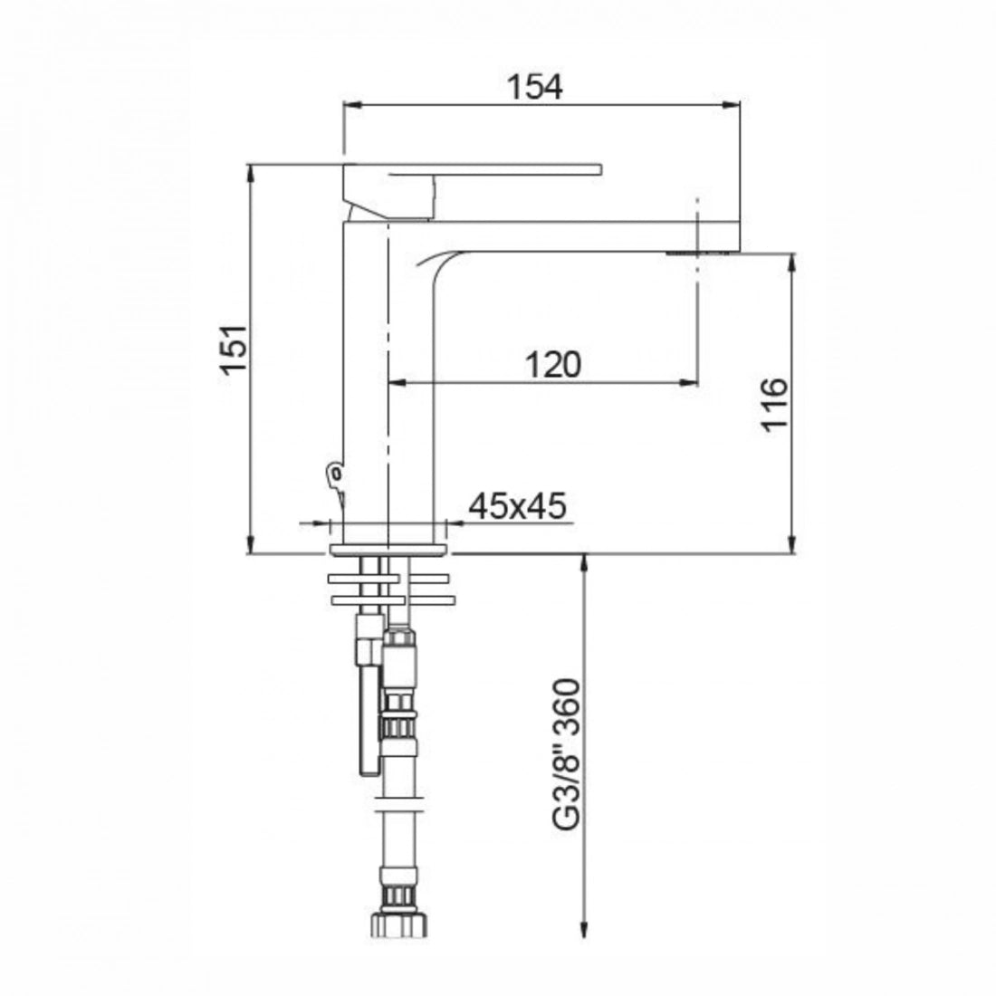 Grifo de lavabo mate Alpha