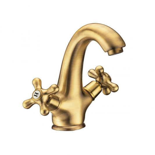 Grifo lavabo latón envejecido Monobloc época