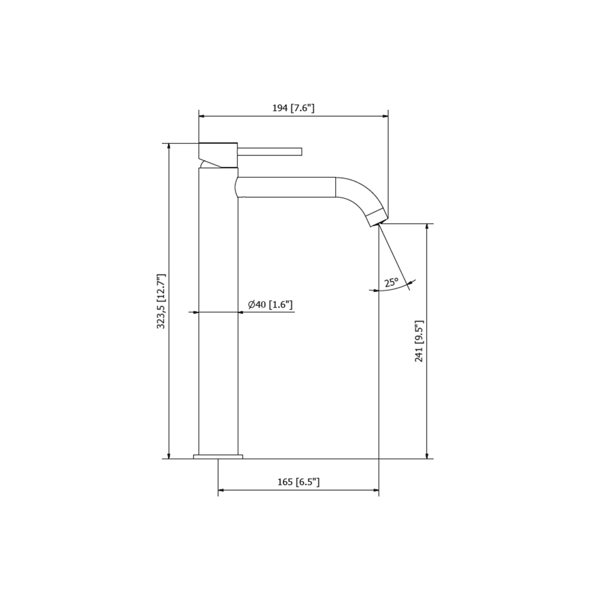 Grifo lavabo monomando 33cm Mini 40 - Thebath