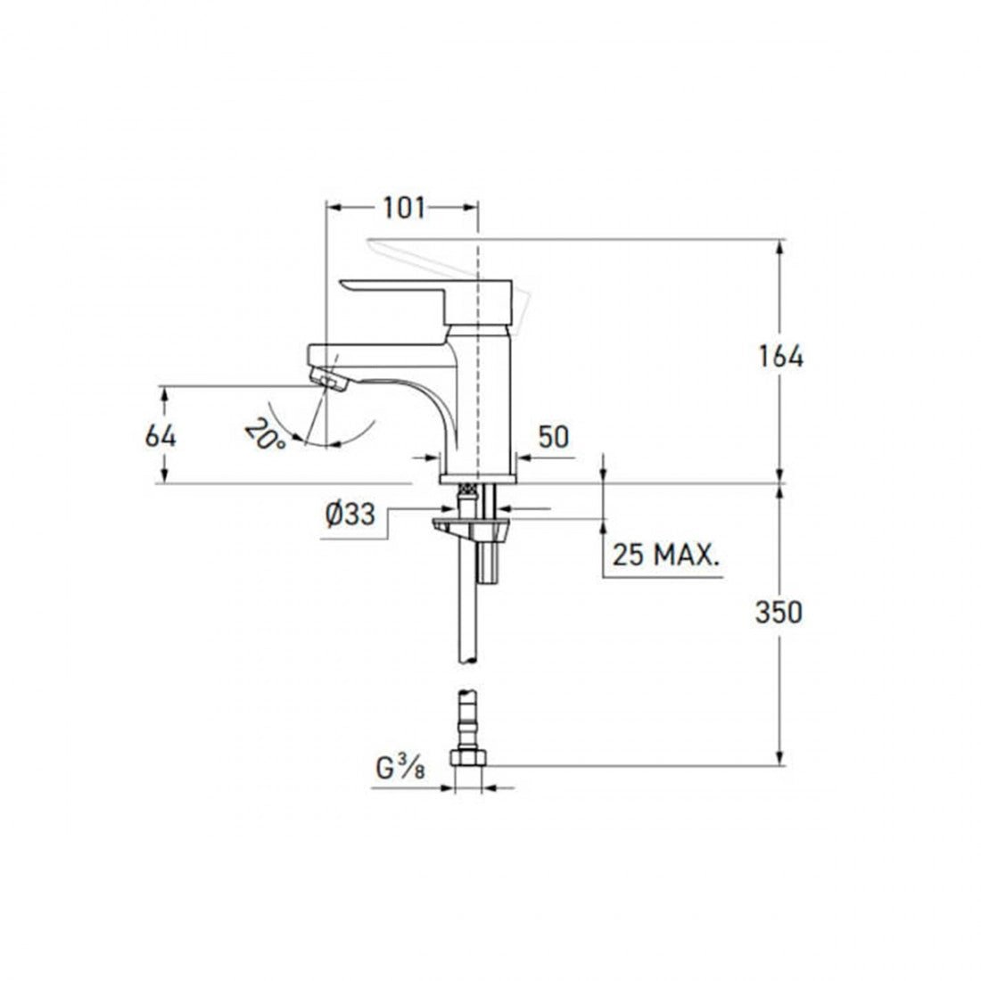 Grifo lavabo monomando Monk