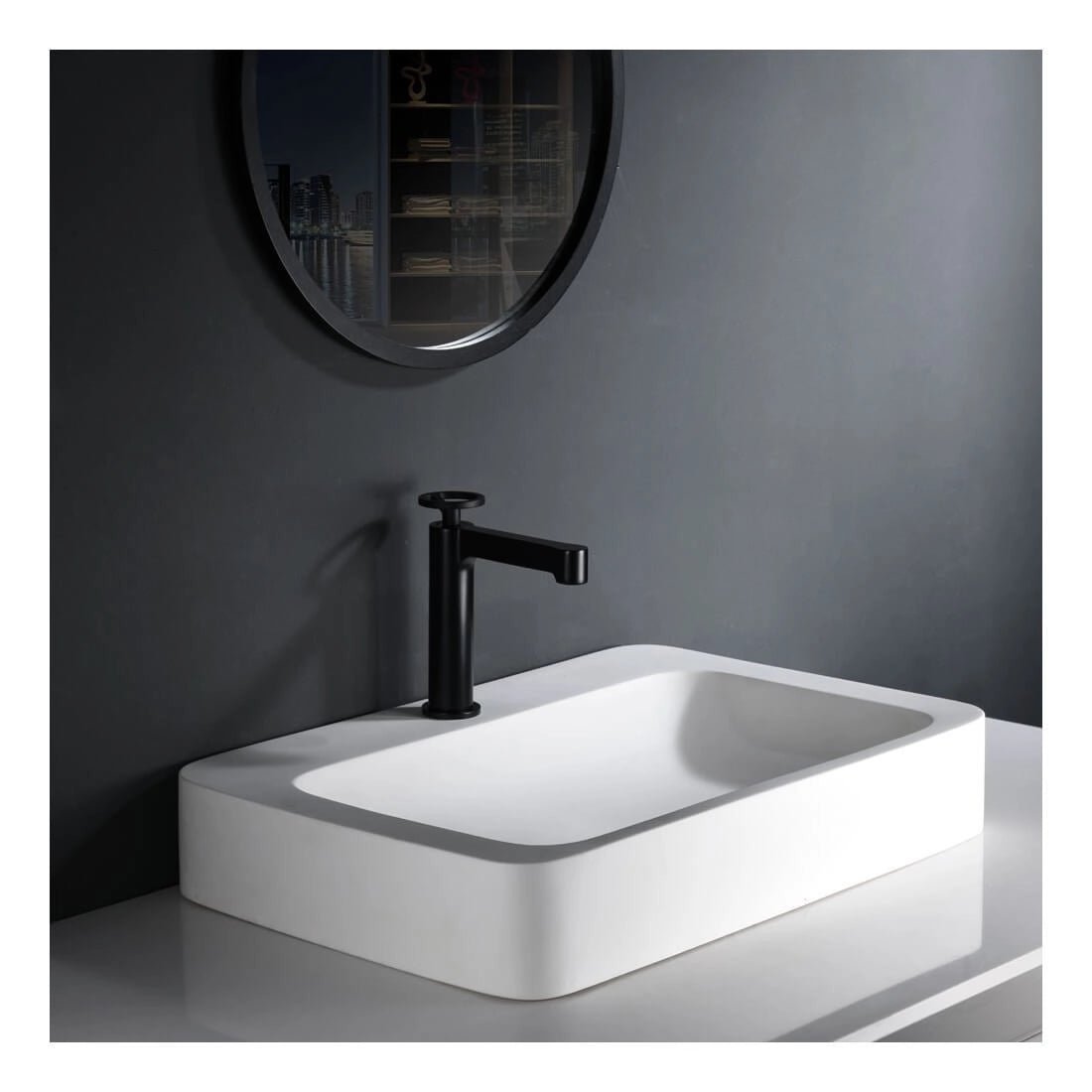 Grifo de lavabo negro mate Olimpo