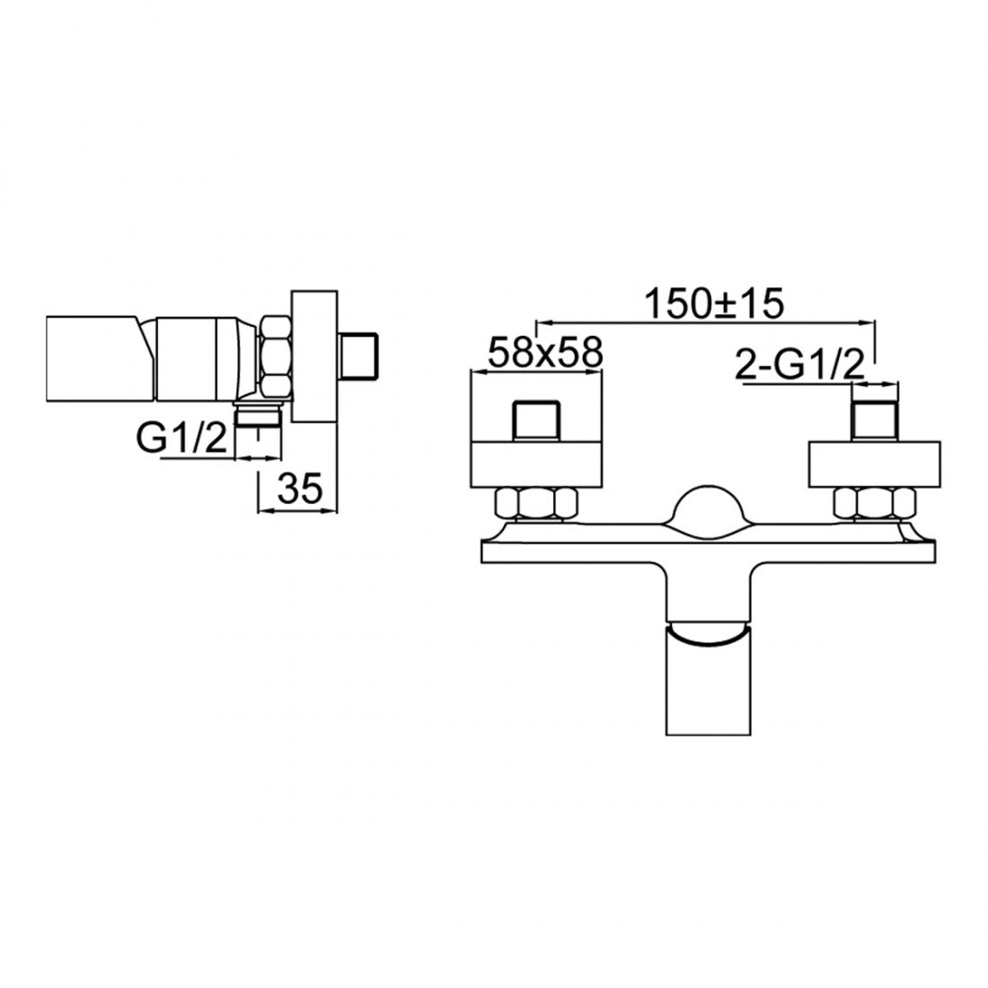 Grifo monomando de ducha QB