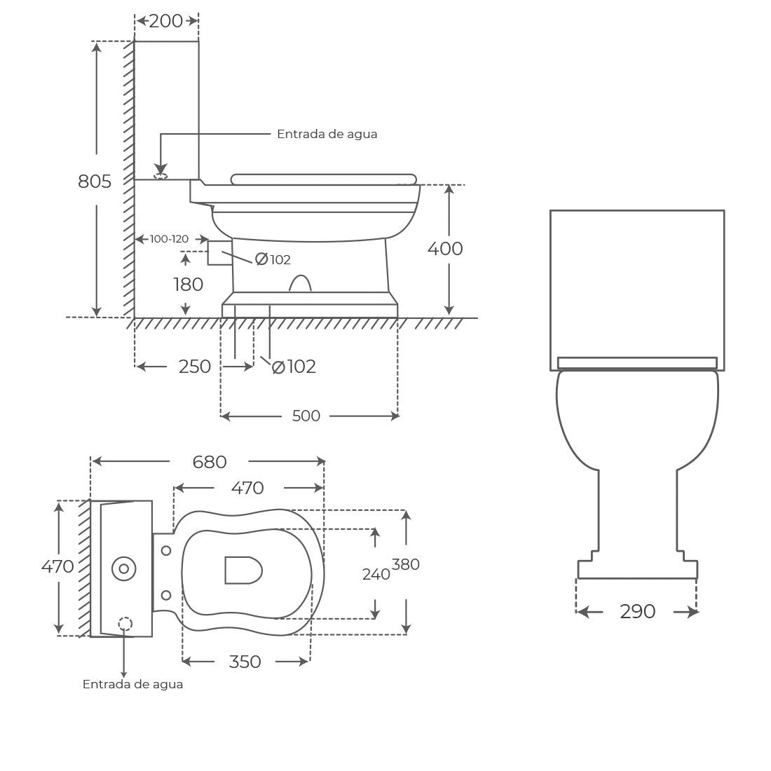 Inodoro Clásico Atenas con tapa ABS