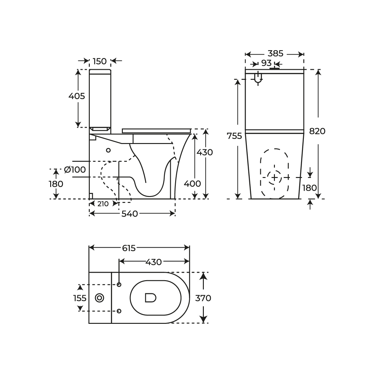 Inodoro moderno tanque bajo Leto - Thebath