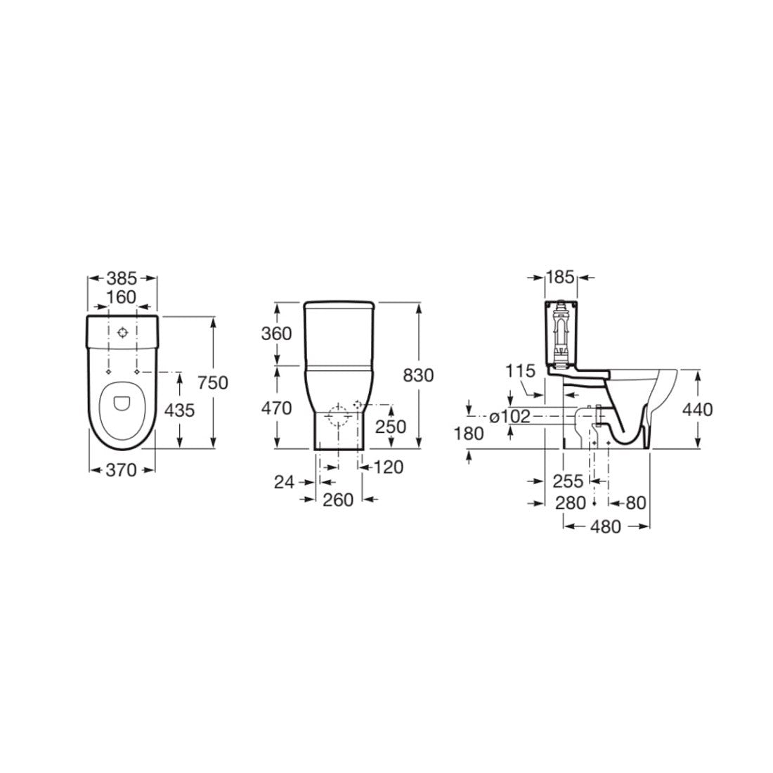 Inodoro Roca Meridian de movilidad reducida